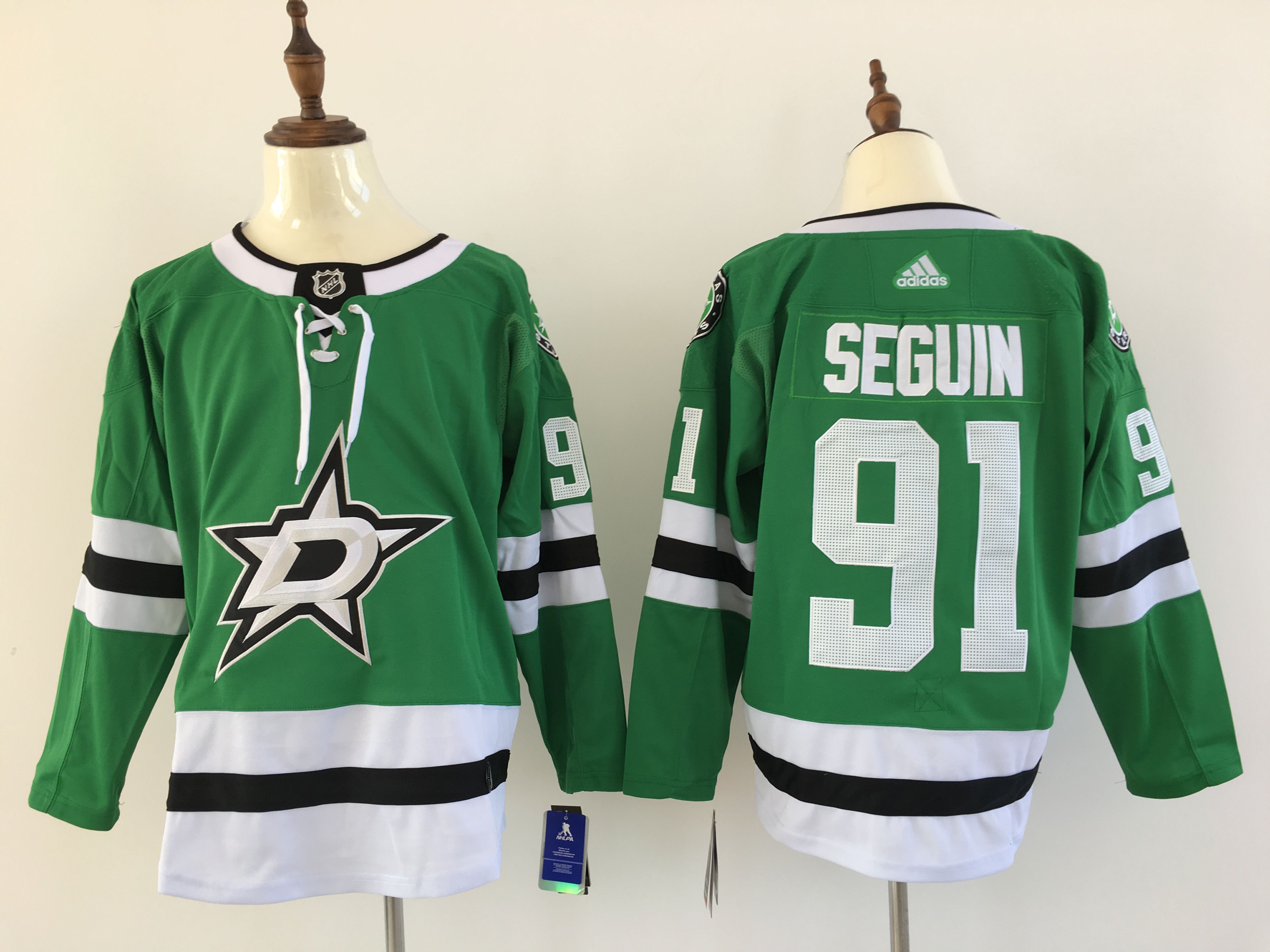 Men Dallas Stars 91 Seguin Green Hockey Stitched Adidas NHL Jerseys